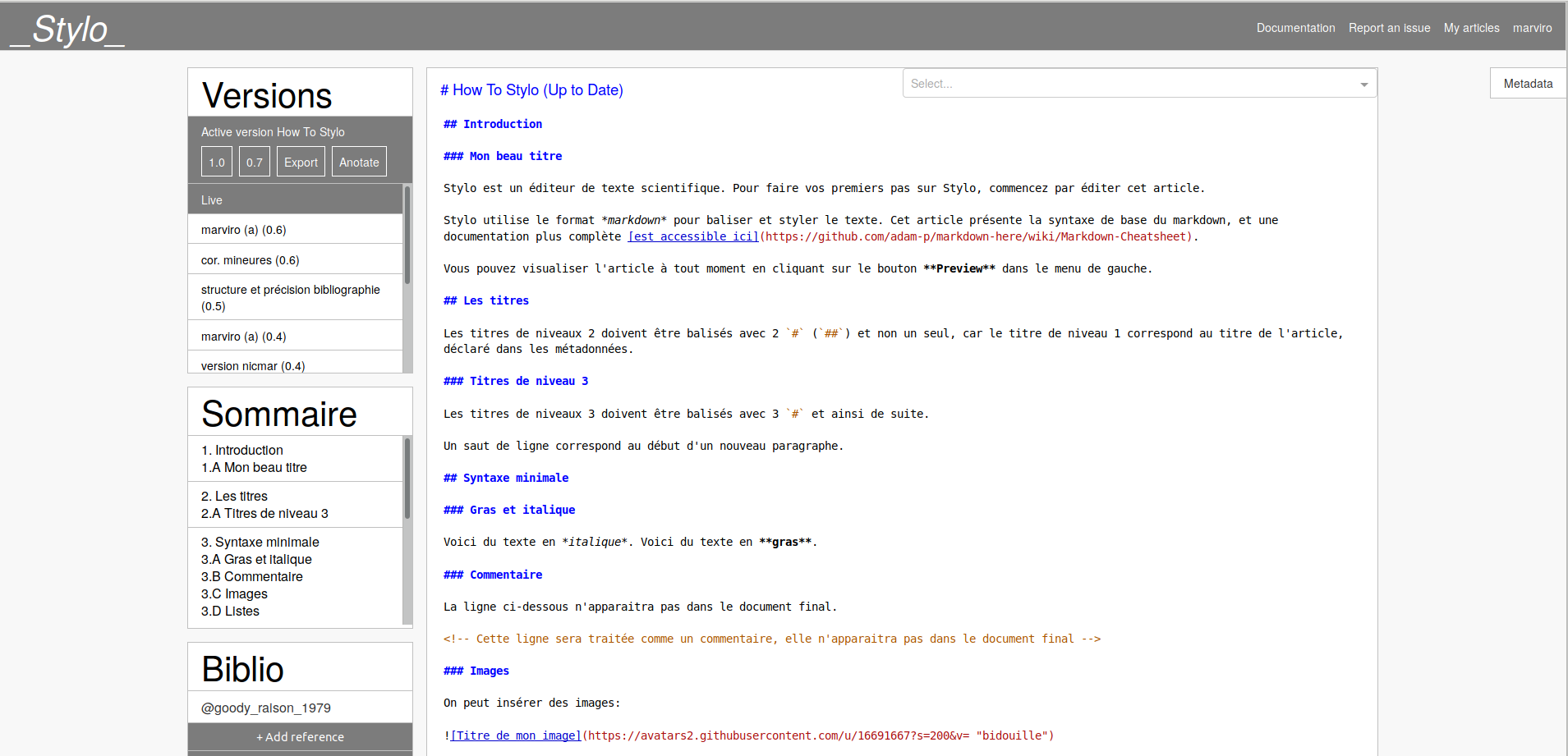 L'éditeur de texte Stylo